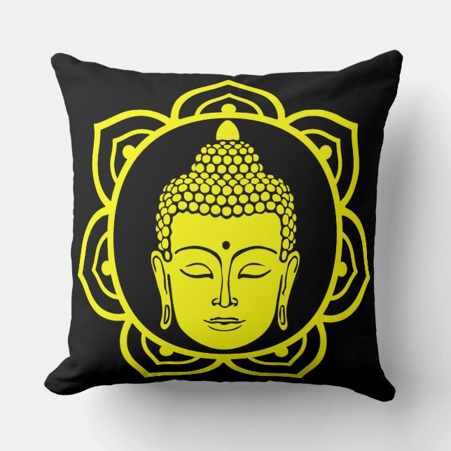 Buddha Head Meditation Pillow Kissen (Vorderseite)