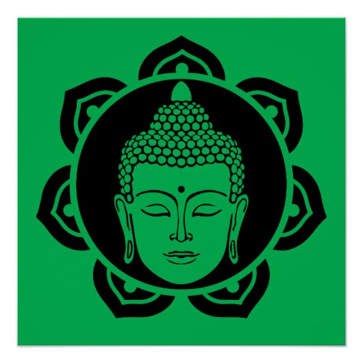 Buddha Head Meditation Pillow Poster (Vorderseite)