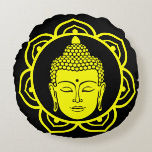Buddha Head Meditation Pillow Rundes Kissen