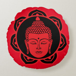 Buddha Head Meditation Pillow Rundes Kissen