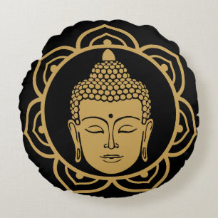 Buddha Head Meditation Pillow Rundes Kissen