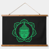 Buddha Head Meditation Wandteppich Mit Holzrahmen (Vorderseite)