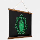 Buddha Head Meditation Wandteppich Mit Holzrahmen (Gewinkelt)
