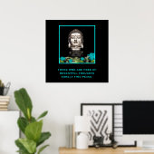 Buddha Head mit inspirierendem Zitat zum Frieden Poster (Heimbüro)