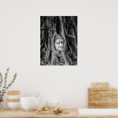 Buddha Head Poster Thailand Schwarz/Weiß (Küche)