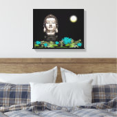 Buddha Head Statue Leinwanddruck (Insitu (Schlafzimmer))