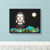 Buddha Head Statue Leinwanddruck (Insitu (Holzboden))