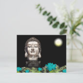 Buddha Head Statue Postkarte (Stehend Vorderseite)