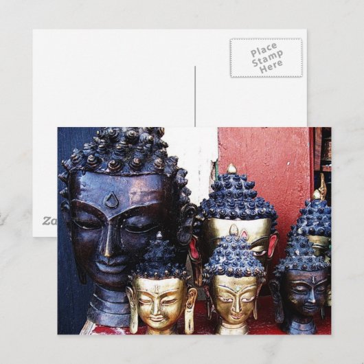 Buddha Heads Postkarte (Vorne/Hinten)