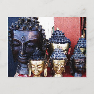 Buddha Heads Postkarte