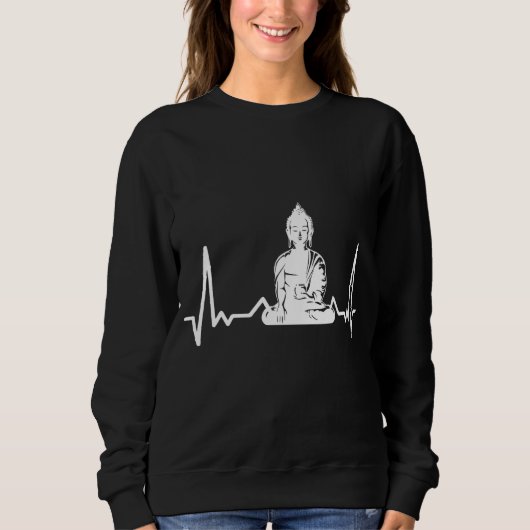 Buddha Heartbeat Meditat Buddhismus Sweatshirt (Vorderseite)
