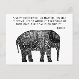 Buddha Henna Wisdom Elephant Postkarte