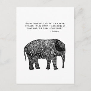 Buddha Henna Wisdom Elephant Postkarte