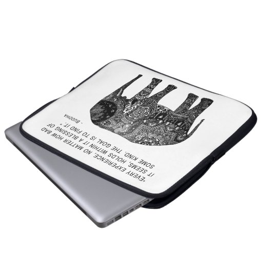 Buddha-Hennastrauch-Elefant-Klugheit Laptopschutzhülle (Vorne Knopf)