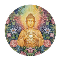 Buddha, Herz des Lichts, Küche, floral, Vintag