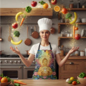 Buddha, Herz des Lichts, Name, Blume, Vintag Schürze