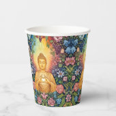 Buddha, Herz des Lichts, Party, Blumen, Vintag Pappbecher (Vorderseite)