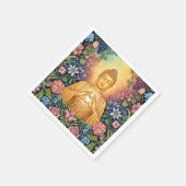Buddha, Herz des Lichts, Party, Blumen, Vintag Serviette (Ecke)