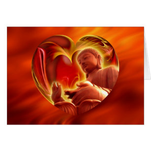 BUDDHA Herz   Feuer rot