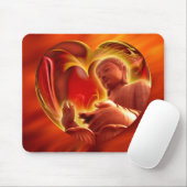 BUDDHA Herz | Feuer rot Mousepad (Mit Mouse)