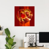 BUDDHA Herz | Feuer rot Poster (Heimbüro)