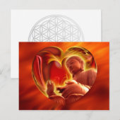 BUDDHA Herz | Feuer rot Postkarte (Vorne/Hinten)