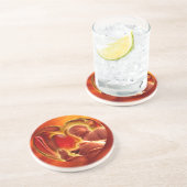 BUDDHA Herz | Feuer rot Untersetzer (Seite)
