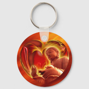 BUDDHA Herz   feuerrot Schlüsselanhänger