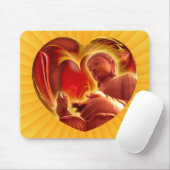 BUDDHA Herz | gelb Mousepad (Mit Mouse)