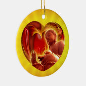 BUDDHA Herz | Gelber Schimmer Keramik Ornament (Rechts)