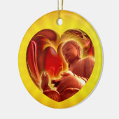 BUDDHA Herz | Gelber Schimmer Keramik Ornament (Links)