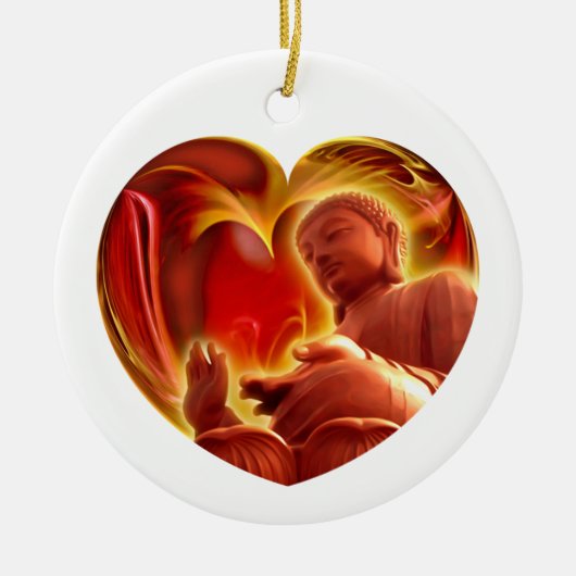 BUDDHA Herz Keramik Ornament (Vorne)