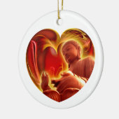 BUDDHA Herz Keramik Ornament (Links)