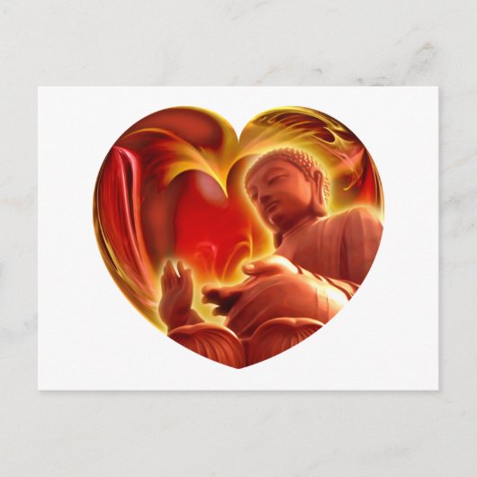 BUDDHA Herz Postkarte (Vorderseite)