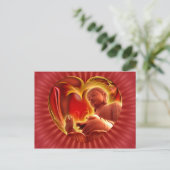 BUDDHA Herz | rot Postkarte (Stehend Vorderseite)