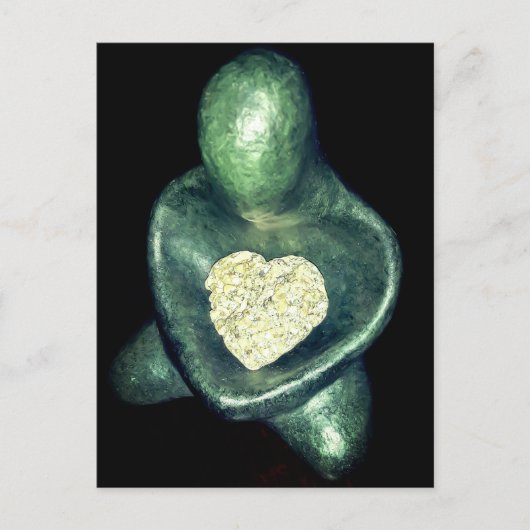 Buddha-Holding Herz von Stone Postkarte (Vorderseite)