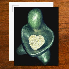 Buddha-Holding Herz von Stone Postkarte