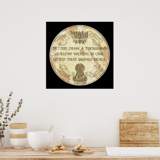 Buddha Hollow Words Poster (Küche)