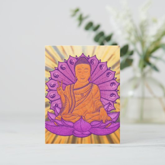 Buddha Illuminated Postkarte (Stehend Vorderseite)