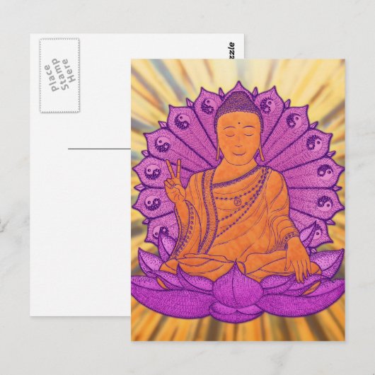 Buddha Illuminated Postkarte (Vorne/Hinten)