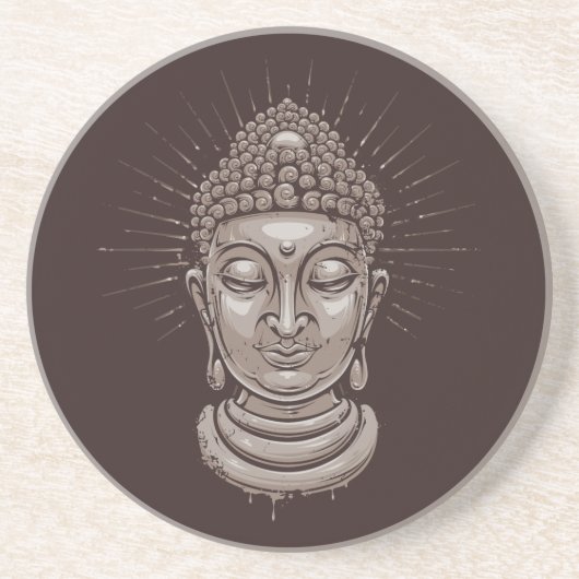 Buddha Illustration Sandstone Untersetzer (Vorne)