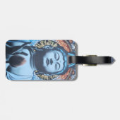 Buddha im Blau Gepäckanhänger (Rückseite horizontal)