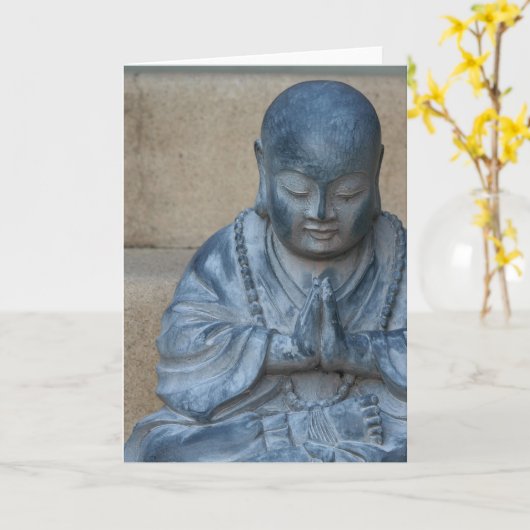 Buddha im Gebet Karte (Gelbe Blume)