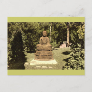 Buddha im japanischen Garten Vintag 1915 Postkarte