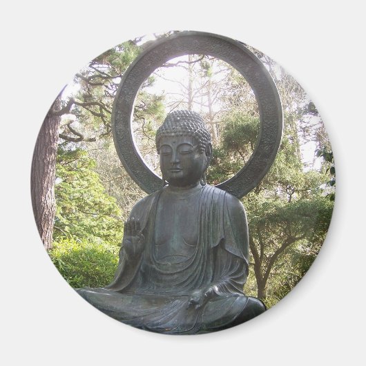Buddha im japanischen Teegarten Magnet (Vorne)