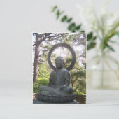 Buddha im japanischen Teegarten Postkarte (Stehend Vorderseite)