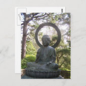 Buddha im japanischen Teegarten Postkarte (Vorne/Hinten)