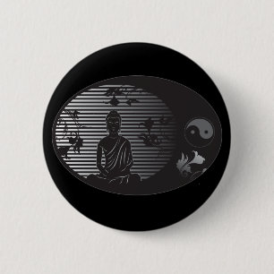Buddha im Oval Button