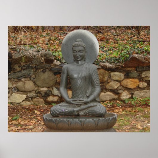 Buddha im Regen Poster (Vorne)