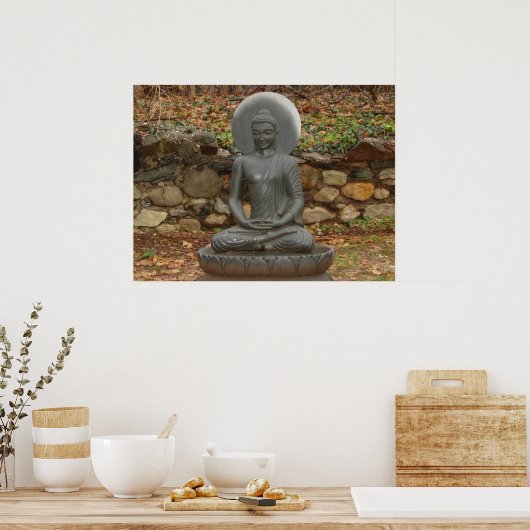 Buddha im Regen Poster (Küche)